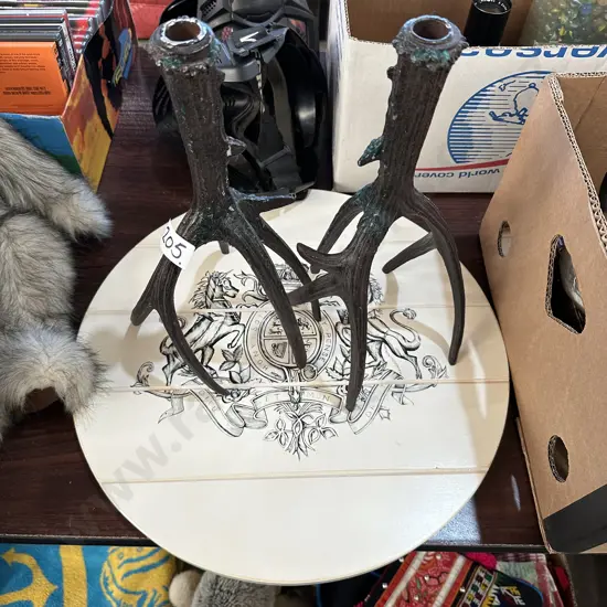 Antler candles and platter