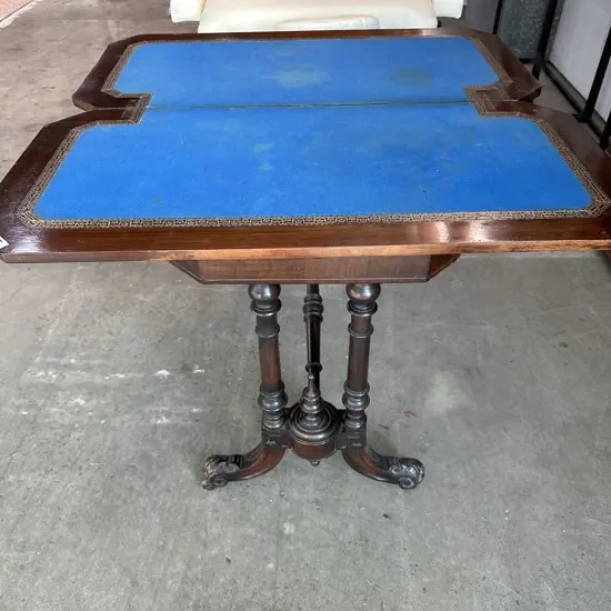 Victorian cards table with damage