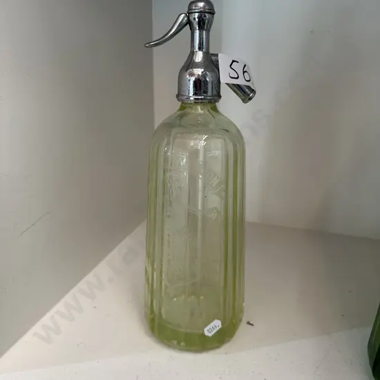 W Plowman & son Napier light green soda syphon bottle