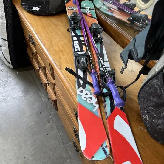 Kids skis and poles