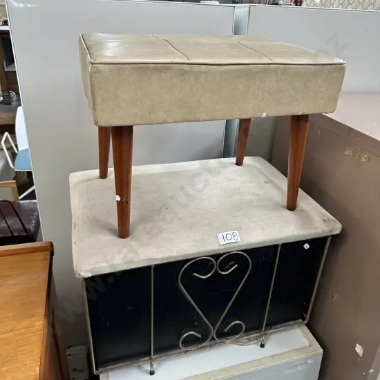 retro stool and fire box