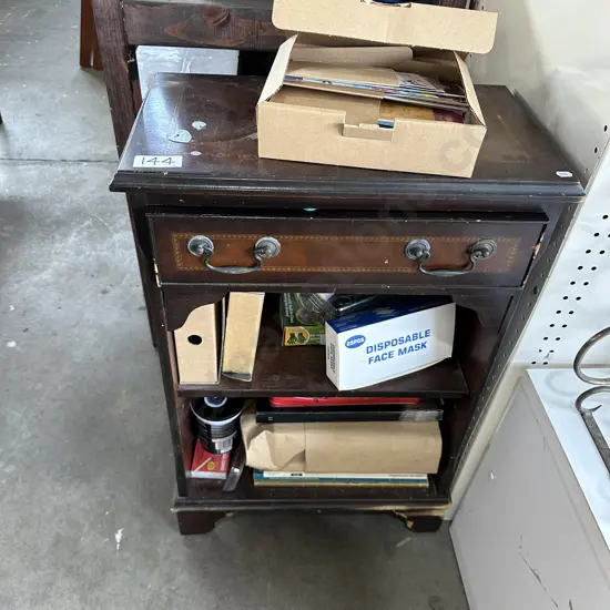 Hall cabinet and contents damaged