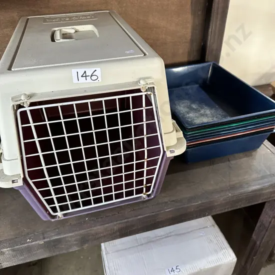 Small pet cage plus litter trays