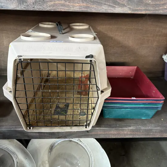 Medium pet cage plus litter trays