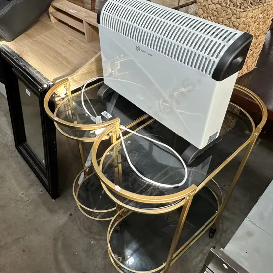 2 drinks trolleys and heater