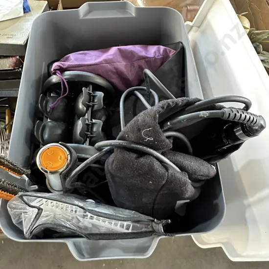 Bin of hair gear