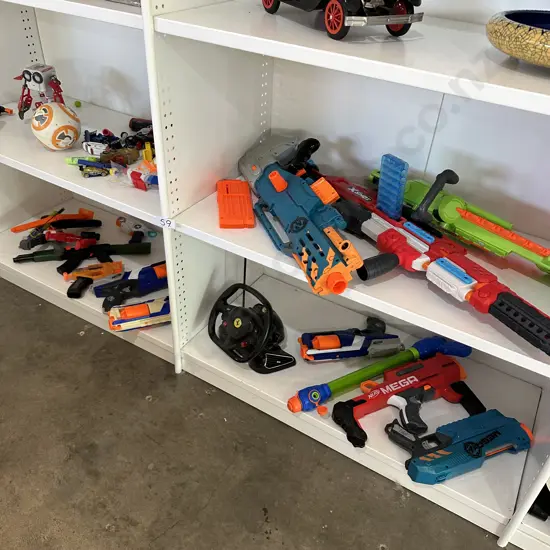 Large lot Nerf guns etc