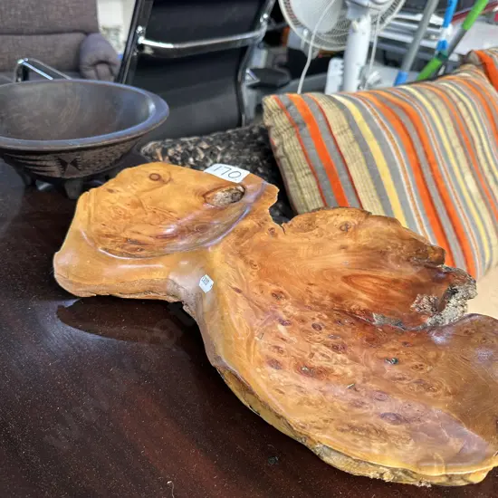 Kauri dish plus wooden bowl