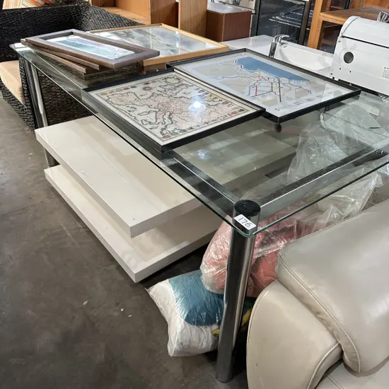 Glass top dining table