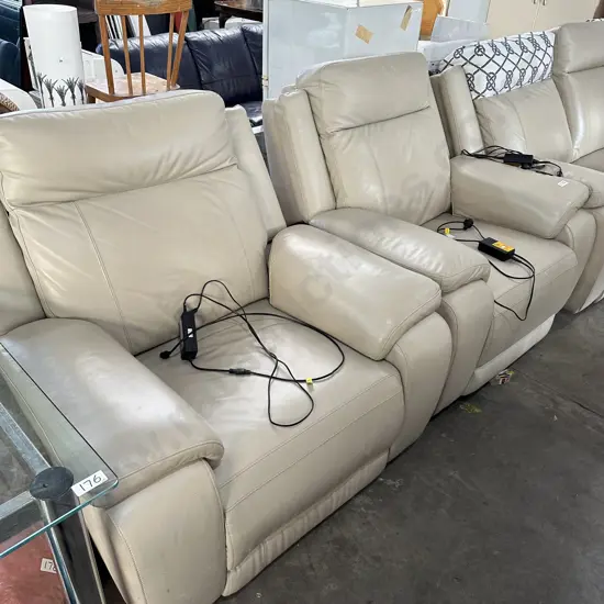 3pc electric leather lounge suite