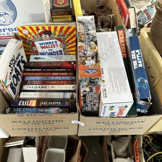 2 box books and games