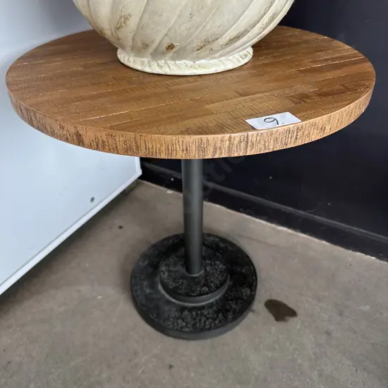 Wooden metal base side table