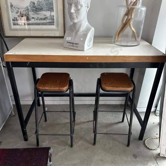 Vintage Science desk and stools