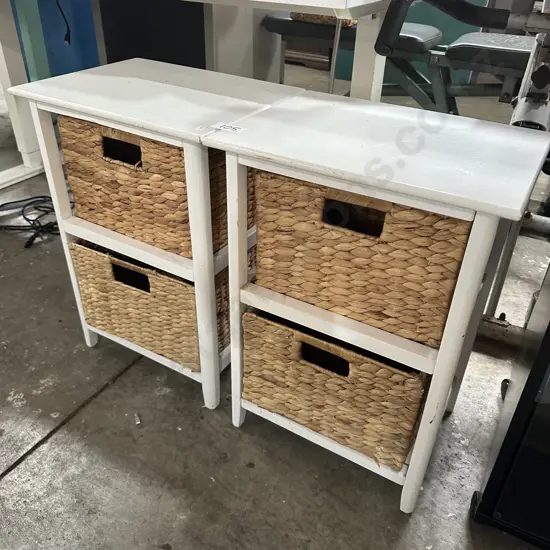 Pr bedside basket drawers