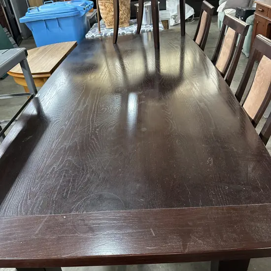 Solid Oak table and 8 chairs