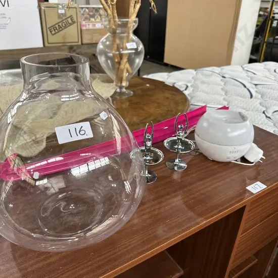 Large vase, shoe horns etc