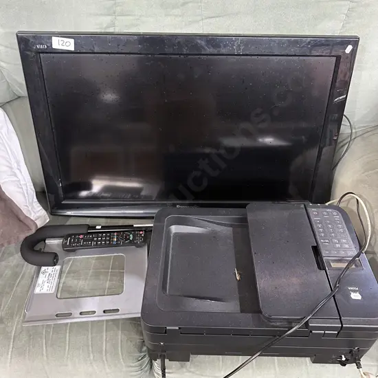 TV 32inch LCD with wall bracket , printer and walking stick
