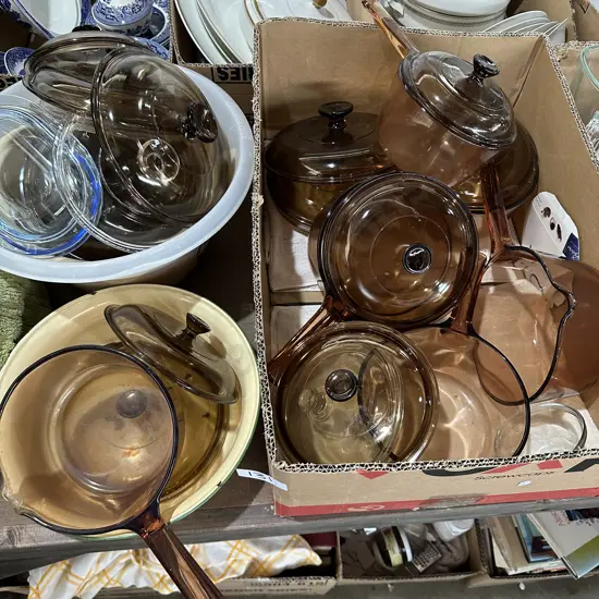 French glass cookware etc