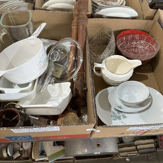 2 boxes cookware etc