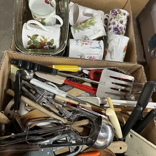 2 box utensils etc