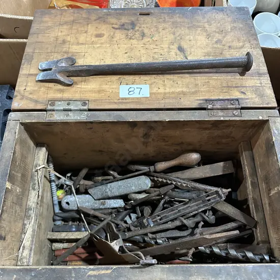 Wooden box and tools