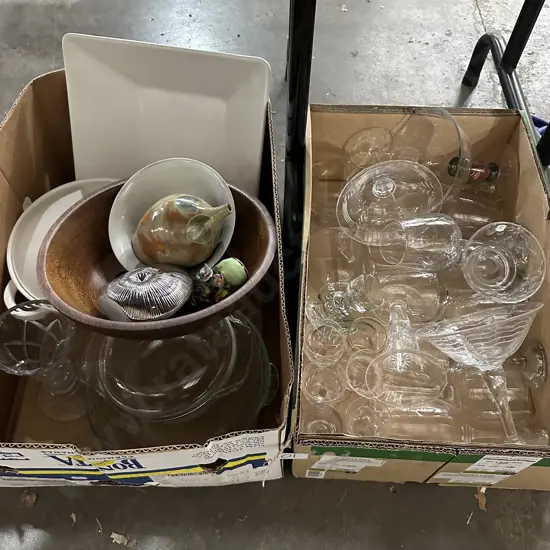 2 box glassware etc