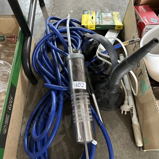 Air hose, grease gun etc