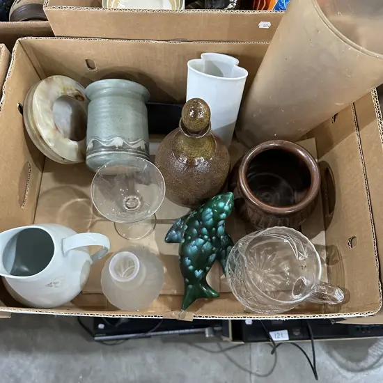 Pottery and crystal etc
