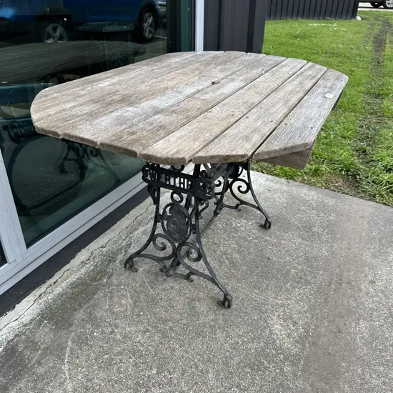 Singer sewer base patio table