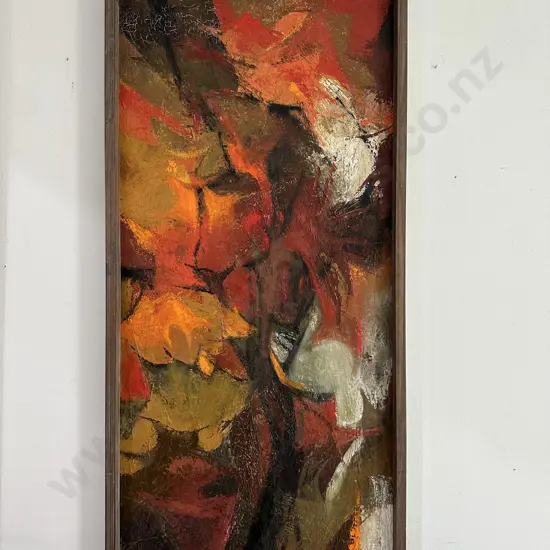 Phyllis Simmonds "Autum leaves" Oil on board 1969 (400x880)