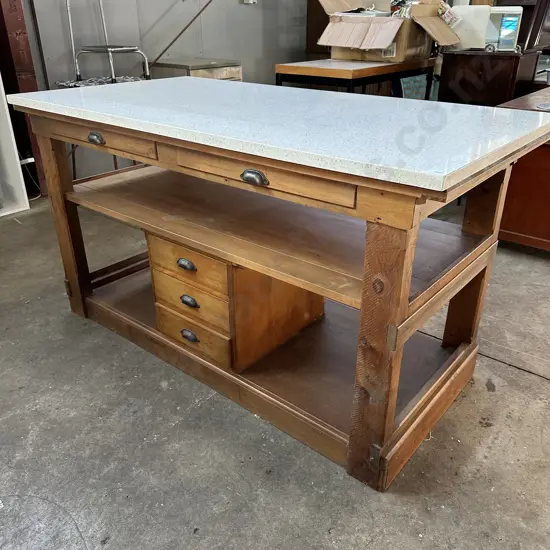 Granite top custom kitchen Island 1715 long x 900 deep x 935 high