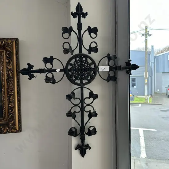 Wrought Iron garden cross 70cm
