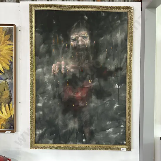 Wellesley Binding painting 900x1300. Leonardo DaVinci depicted releasing birds