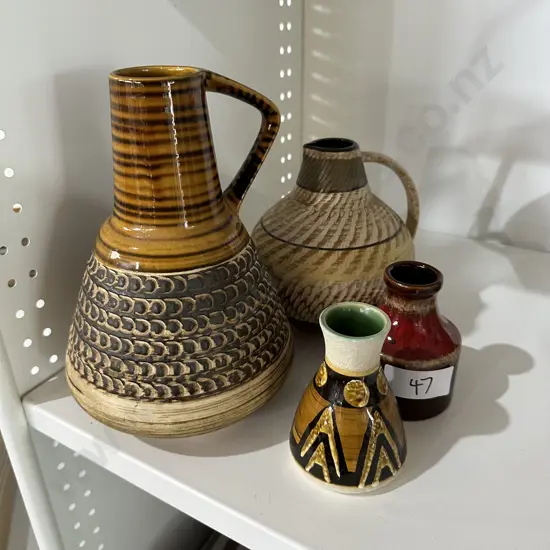 4 West German vases