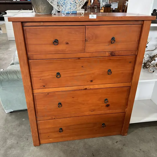 Solid Pine chest drawers