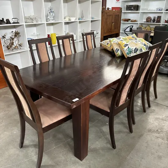 Solid Oak table and 8 chairs