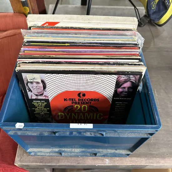 Bin of LPs