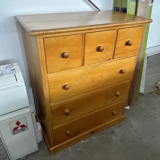 Solid Rimu chest drawers (scratched on top)