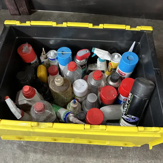 Bin of oils etc