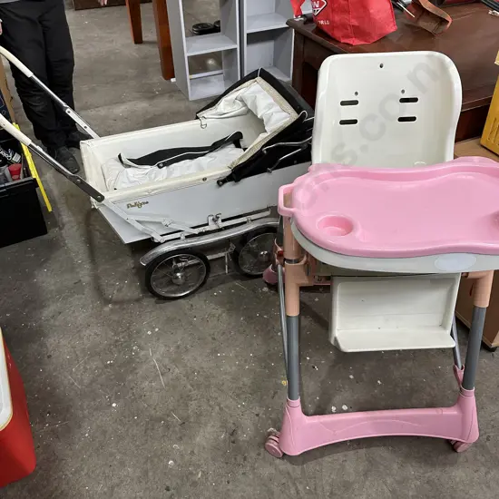 Pram and highchair