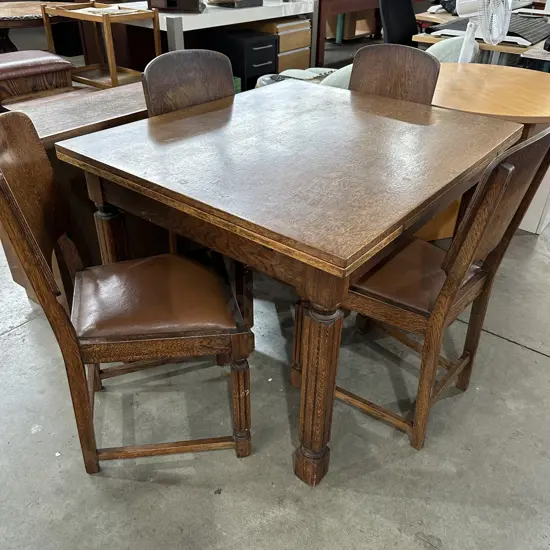 Oak table and 4 chairs