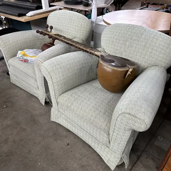 Pr rolled arm chairs