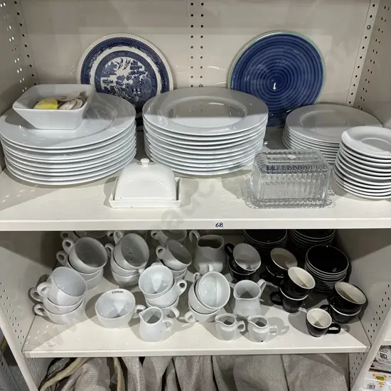 Large lot dinnerware and coffee cups