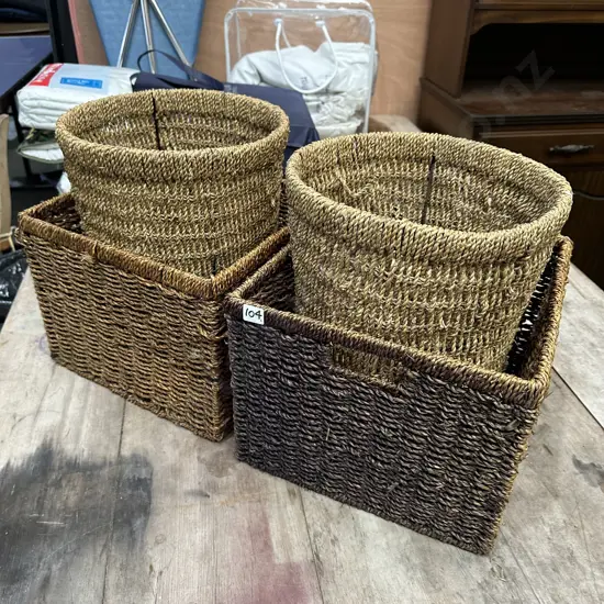 4 wicker baskets
