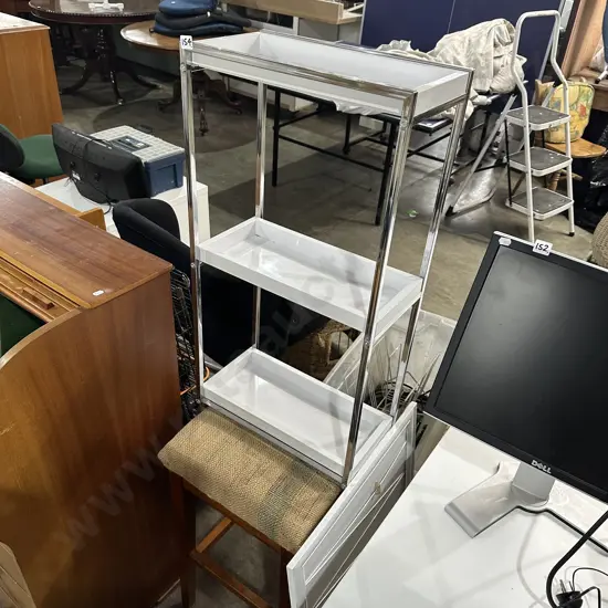 Small shelf, bar stool, and photo holder