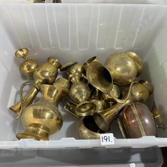 Bin of brassware