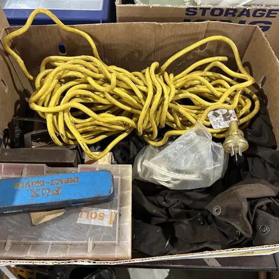 Box leads, nails, impact driver etc