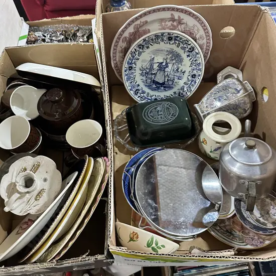 2 box chinaware etc