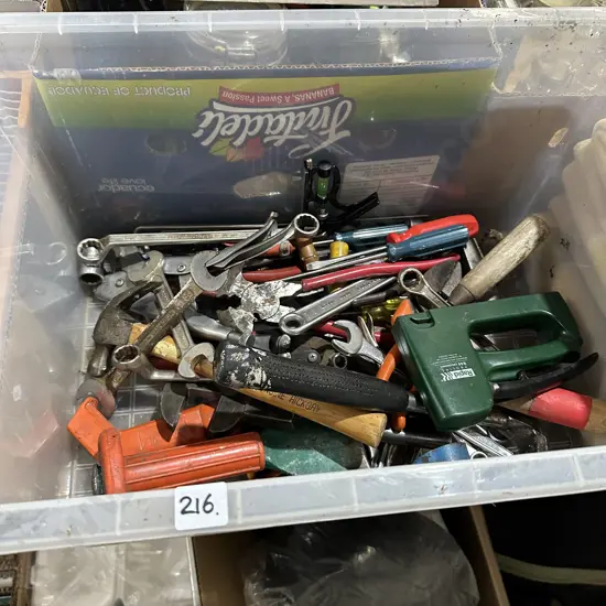 Bin of tools
