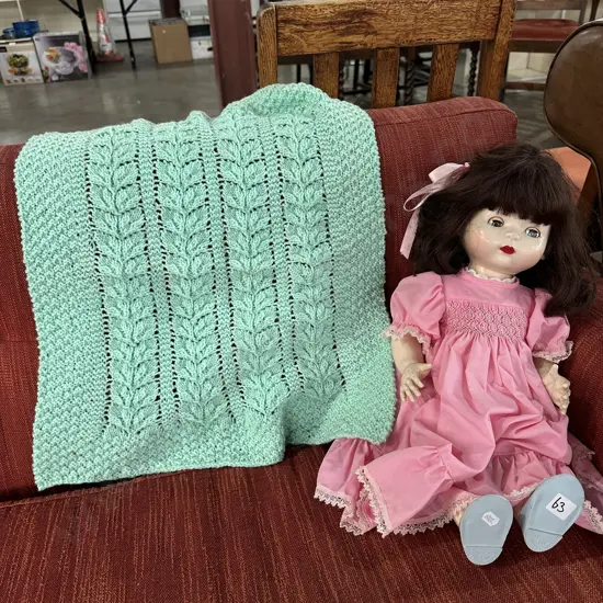 Walkie Talkie doll and crochet throw